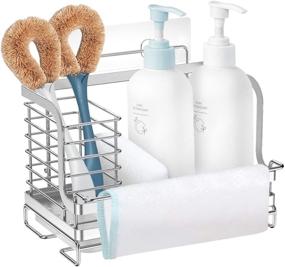 img 4 attached to 🧽 Nieifi Kitchen Sink Caddy Organizer, Adhesive or Free Standing, Stainless Steel Sponge & Brush Holder for Countertop