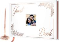 🌹 v-costa wedding guest book with polaroid photo guestbook, rose gold pen included – perfect for birthdays, baby showers – rose gold foil finish logo