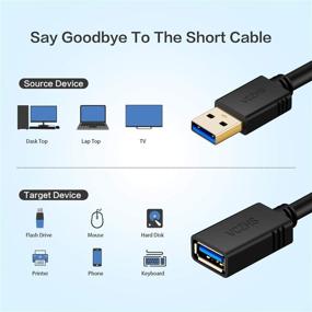 img 2 attached to 🔌 Короткий USB 3.0 удлинительный кабель VCZHS 2 фута для Nintendo Switch, USB-накопителя, картридеров и других устройств