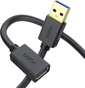 img 4 attached to 🔌 Короткий USB 3.0 удлинительный кабель VCZHS 2 фута для Nintendo Switch, USB-накопителя, картридеров и других устройств