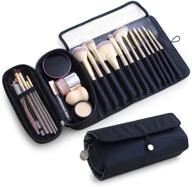 💄 makeup brush organizer bag for travel - holds 20+ brushes - portable cosmetic case - roll up pouch holder for women (bag only) logo