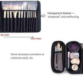 img 2 attached to 💄 Makeup Brush Organizer Bag for Travel - Holds 20+ Brushes - Portable Cosmetic Case - Roll Up Pouch Holder for Women (Bag Only)