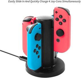 img 3 attached to Juamena JC01 Charging Stand: 4-in-1 Docking Station for Nintendo Switch Joycon with LED Indication and Cable