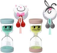 🕒 j jhouselifestyle 2 minute sand timer for kids toothbrushing - with toothbrush holder and perfect flowability - 4 pack logo