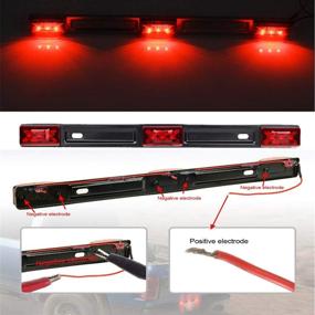 img 2 attached to 🚛 Partsam Waterproof Truck Trailer LED Light Kit, Pair of Rectangular Stop Turn Tail Lights with Wire & Bracket + Red 14.17" 3 Light 9 LED Stainless Steel ID Light Bar + Amber 2x3.9" 3 LED Side Marker Lamps