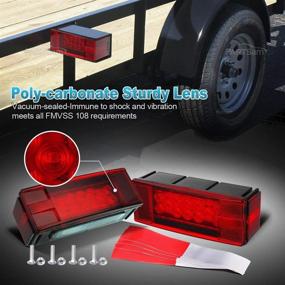 img 3 attached to 🚛 Partsam Waterproof Truck Trailer LED Light Kit, Pair of Rectangular Stop Turn Tail Lights with Wire & Bracket + Red 14.17" 3 Light 9 LED Stainless Steel ID Light Bar + Amber 2x3.9" 3 LED Side Marker Lamps