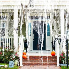 img 1 attached to 👻 Whaline Halloween Creepy Cloth, 32.8 x 2.5ft - White Halloween Decor Drape for Haunted House Party, Doorways, Entryways, Windows - Gauze Cover for Spooky Atmosphere