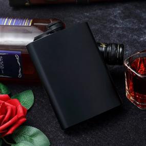 img 1 attached to Premium Set: 12-Piece 8OZ Hip Flask Collection in Sleek Black 🍾 Stainless Steel, including 12pcs Funnel - Ideal for Gifting, Camping, and Wedding Parties