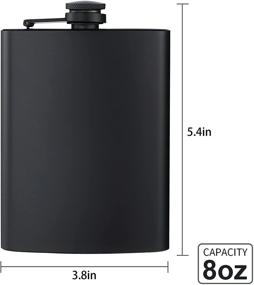 img 3 attached to Premium Set: 12-Piece 8OZ Hip Flask Collection in Sleek Black 🍾 Stainless Steel, including 12pcs Funnel - Ideal for Gifting, Camping, and Wedding Parties