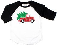 vintage truck christmas raglan shirt logo