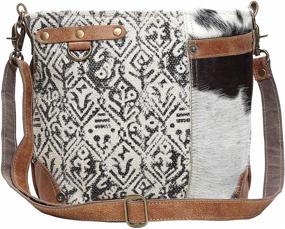 img 4 attached to 👜 Myra Bag S-1129 Cowhide & Cotton Shoulder Bag