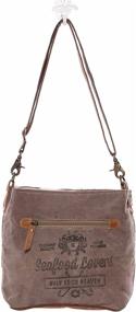 img 2 attached to 👜 Myra Bag S-1129 Cowhide & Cotton Shoulder Bag