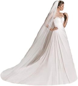 img 4 attached to 💍 Exquisite Plus Size Cathedral Wedding Bridal Veil – Top-Sexy 1T 3MX3M Soft Tulle Cathedral Veils