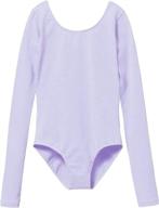 🩰 long sleeve leotard for ballet dance gymnastics by mdnmd girls - classic style logo