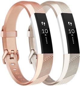 img 4 attached to 🏋️ Tobfit 2 Pack Спортивные браслеты: Совместимы с Fitbit Alta & Alta HR - Мягкие TPU браслеты для женщин и мужчин