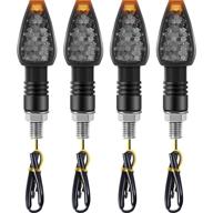 🚦 enhance safety with 4 pieces motorcycle indicators flowing turn signal lights - 14 led 12v motorbike led indicator blinker amber lamp mini stalk arrow light motorcycle front rear lights for motorcycles logo