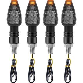 img 4 attached to 🚦 Enhance Safety with 4 Pieces Motorcycle Indicators Flowing Turn Signal Lights - 14 LED 12V Motorbike LED Indicator Blinker Amber Lamp Mini Stalk Arrow Light Motorcycle Front Rear Lights for Motorcycles