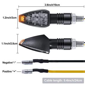 img 3 attached to 🚦 Enhance Safety with 4 Pieces Motorcycle Indicators Flowing Turn Signal Lights - 14 LED 12V Motorbike LED Indicator Blinker Amber Lamp Mini Stalk Arrow Light Motorcycle Front Rear Lights for Motorcycles