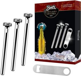 img 2 attached to 🍻 Vinetto Stainless Steel Beer Chiller Sticks (Set of 3) & Bottle Opener – Instant Drink Cooling Kit for Bar, Party & Camping - Ideal Gift for Beer Lovers