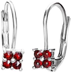 img 2 attached to 💎 Authentic Girl's Earrings: Genuine Bohemian Garnet 925 Sterling Silver Square - Czech Garnets for Unbeatable Elegance