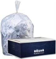 🗑️ plasticplace clear high density garbage can liners - 55-60 gallon trash bags │ 16 microns │ 43" x 48" (150 count), model w56hdc2 logo