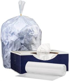 img 2 attached to 🗑️ Plasticplace Clear High Density Garbage Can Liners - 55-60 Gallon Trash Bags │ 16 Microns │ 43" x 48" (150 Count), Model W56HDC2