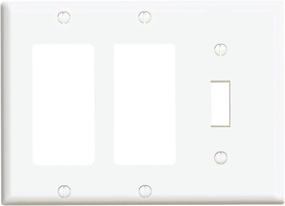 img 1 attached to Leviton 80431-W 3-Gang Combination Wallplate: 1 Toggle, 2 Decora/GFCI, Standard Size, White