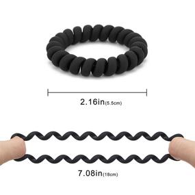 img 1 attached to 🌀 Spiral Hair Ties (Matte Black,12 Pcs) - Coil Hair Ties for Thick Hair, Women's Ponytail Holders - No Crease, Phone Cord Hair Ties for all Hair Types with Plastic Spiral