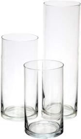 img 4 attached to 🏰 Royal Imports Glass Cylinder Vases Set: Stunning Decorative Centerpieces for Home or Wedding