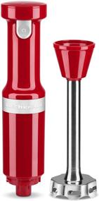 img 2 attached to 🔴 Empire Red Cordless KitchenAid KHBBV83ER Hand Blender with Variable Speed, Chopper, and Whisk Attachment