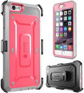 🦄 supcase [unicorn beetle pro] iphone 6s case with built-in screen protector - rugged holster cover for apple iphone 6 case / 6s 4.7 inch display (pink/gray) logo