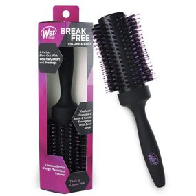 img 4 attached to 🔃 Wet Brush Volume & Body Round Brush - Transform Thick to Coarse Hair with Ease and Boost Volume Effortlessly - Innovative Concave Bristle Design for a Perfect Blow Out, Minimizing Pain and Breakage