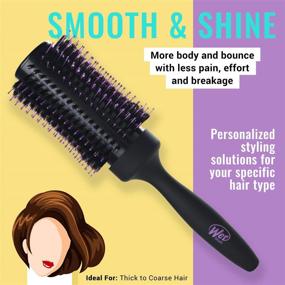 img 1 attached to 🔃 Wet Brush Volume & Body Round Brush - Transform Thick to Coarse Hair with Ease and Boost Volume Effortlessly - Innovative Concave Bristle Design for a Perfect Blow Out, Minimizing Pain and Breakage
