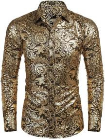 img 3 attached to Elevate Your Style with COOFANDY's Luxury Floral Men's Shirts