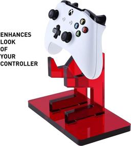 img 1 attached to 🎮 OAPRIRE Game Controller Stand Holder - Universal Gaming Gamepad Accessories for Xbox ONE PS5 PS4 STEAM Switch PC - Crystal Texture Design - Create Exclusive Game Fortresses (Clear Red)