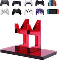 🎮 oaprire game controller stand holder - universal gaming gamepad accessories for xbox one ps5 ps4 steam switch pc - crystal texture design - create exclusive game fortresses (clear red) logo