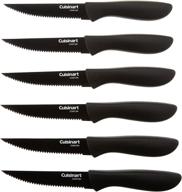 🔪 набор ножей для стейка cuisinart c55-6pcsbk advantage color collection: 6 ножей с керамическим покрытием, цвет черный логотип