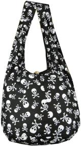 img 2 attached to 👜 Cotton Crossbody Messenger Handbag & Wallet Set for Women – Skull Hippie Design