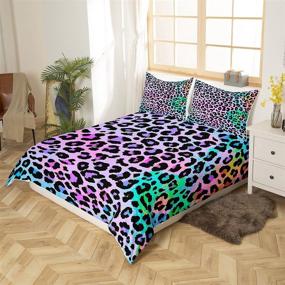 img 3 attached to 🐆 Erosebridal Women Cheetah Printed Bedding Set Twin: Colorful Leopard Printed Duvet Cover Set with Africa Leopard Pattern, Decorative for Girls - Luxury Breathable Microfiber Duvet Cover Set with 1 Pillow Sham