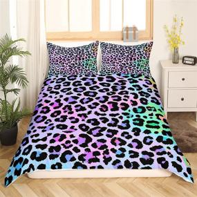 img 1 attached to 🐆 Erosebridal Women Cheetah Printed Bedding Set Twin: Colorful Leopard Printed Duvet Cover Set with Africa Leopard Pattern, Decorative for Girls - Luxury Breathable Microfiber Duvet Cover Set with 1 Pillow Sham