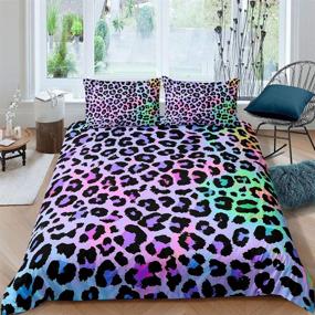 img 2 attached to 🐆 Erosebridal Women Cheetah Printed Bedding Set Twin: Colorful Leopard Printed Duvet Cover Set with Africa Leopard Pattern, Decorative for Girls - Luxury Breathable Microfiber Duvet Cover Set with 1 Pillow Sham