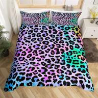 🐆 erosebridal women cheetah printed bedding set twin: colorful leopard printed duvet cover set with africa leopard pattern, decorative for girls - luxury breathable microfiber duvet cover set with 1 pillow sham logo