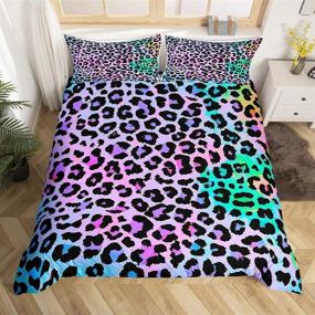 img 4 attached to 🐆 Erosebridal Women Cheetah Printed Bedding Set Twin: Colorful Leopard Printed Duvet Cover Set with Africa Leopard Pattern, Decorative for Girls - Luxury Breathable Microfiber Duvet Cover Set with 1 Pillow Sham