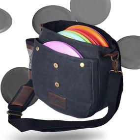 img 4 attached to 🥏 Lightweight Disc Living Disc Golf Bag for Frisbee Golf - Carry up to 10 Discs Easily! 16 oz Sturdy Waxed Canvas Design with Belt Loop, Double Button Closure, and Convenient Bottle Holder