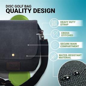 img 1 attached to 🥏 Lightweight Disc Living Disc Golf Bag for Frisbee Golf - Carry up to 10 Discs Easily! 16 oz Sturdy Waxed Canvas Design with Belt Loop, Double Button Closure, and Convenient Bottle Holder