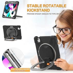 img 2 attached to 👦 BRAECN Shockproof 360°Handle Kickstand Kids Black: Ultimate Protection for Your Child's Device