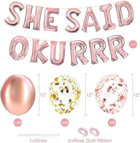 img 1 attached to Bachelorette Party Decorations Kit: Rose Gold Bridal Shower Supplies with SHE SAID OKURRR Foil Balloon – 78PCS Night Out Hen Party Decor, Wedding Supplies and Latex Confetti Balloons