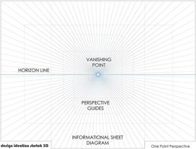 img 2 attached to 🎨 Multi-Media Design Ideation Sketch Pad with 3D Perspective Grid Paper. Perfect for Pencil, Ink, Marker, and Watercolor Paints. Ideal for Art, Design, and Education. Features Blue Grid for One Point Perspective.