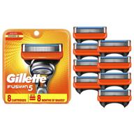 gillette fusion5 men's razor blades - 8 count, cartridge refills (packaging may vary), mens razors/blades logo