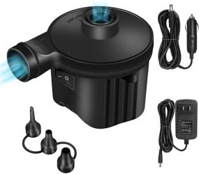 img 4 attached to 🔌 High-Power Electric Air Pump Inflator, 60W with 3 Nozzles - Rapid Air Filling for Air Mattresses, Swimming Rings, Airbeds, and Rafts